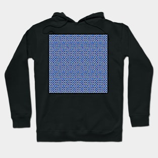 Blue and White Geometric Plaid Pattern Hoodie